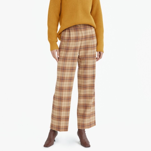 Wilfred Pants - ARITZIA WILFRED wool blend wide leg plaid pants size 6